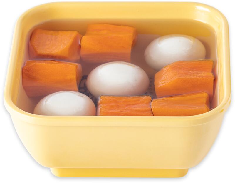 Sweet Potato Ginger Soup Sesame Rice Balls