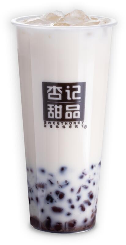 Flower Red Bean Milk Tea
